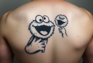 Cookie Monster with Oscar the grouch tattoo idea