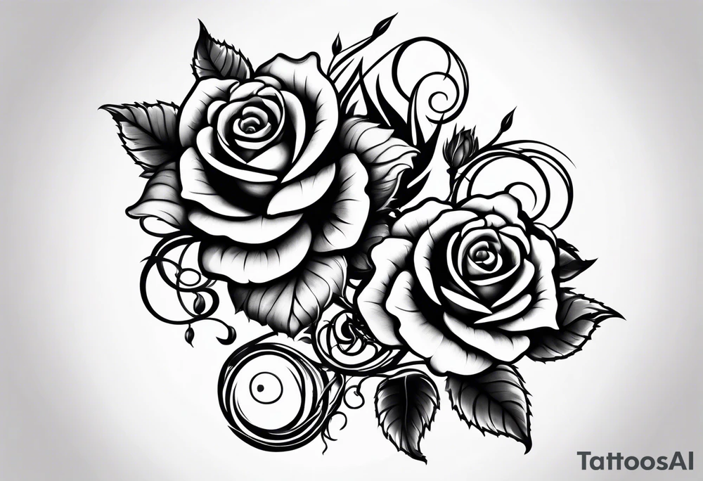 thorny vines with rose petals tattoo idea