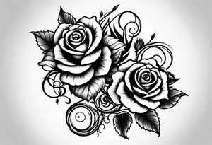 thorny vines with rose petals tattoo idea