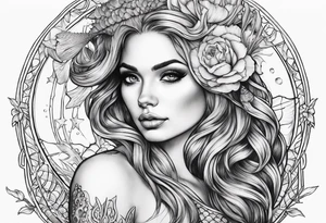 Mermaid skeleton tattoo idea