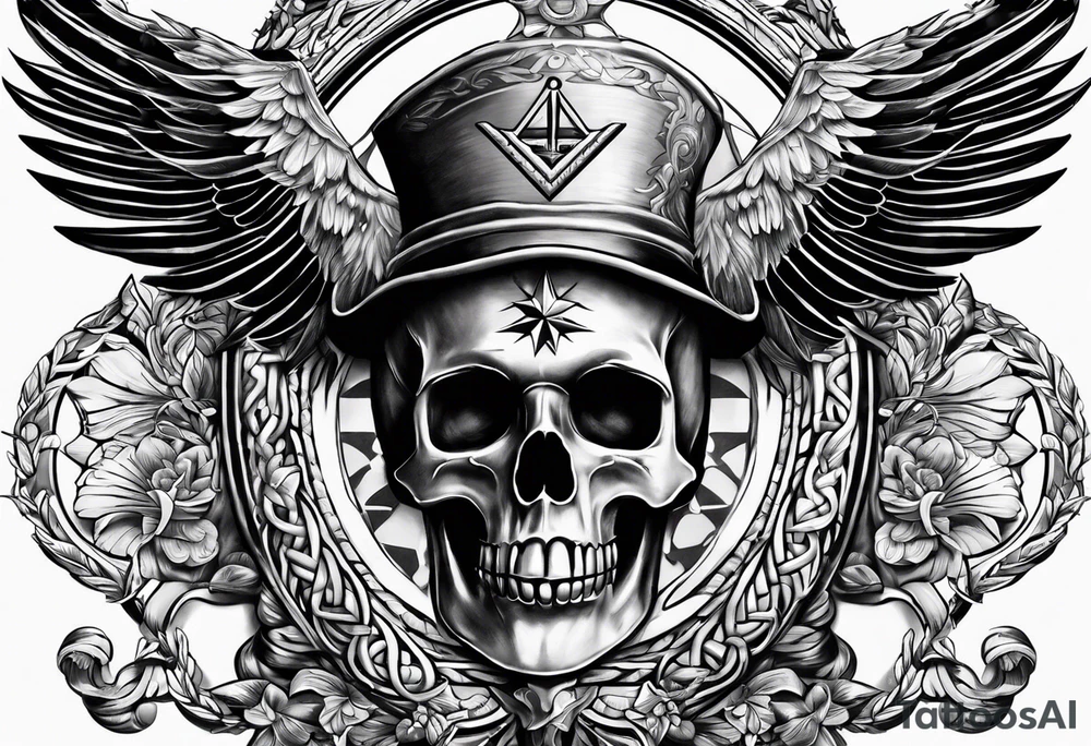 Masonic staff of caduceus tattoo idea