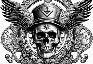 Masonic staff of caduceus tattoo idea