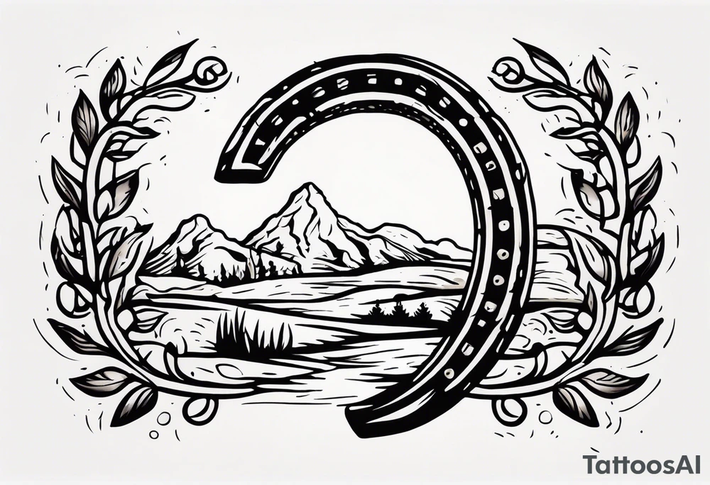 Horseshoe and mud tracks tattoo idea