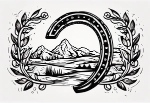 Horseshoe and mud tracks tattoo idea