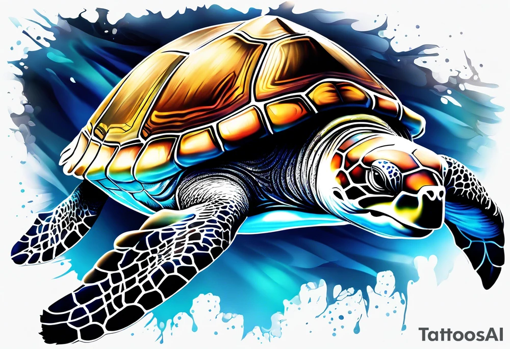 Turtle, manatee, dolphin tattoo idea