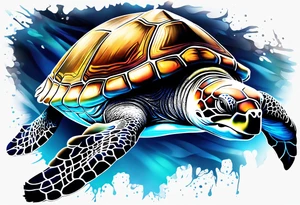 Turtle, manatee, dolphin tattoo idea
