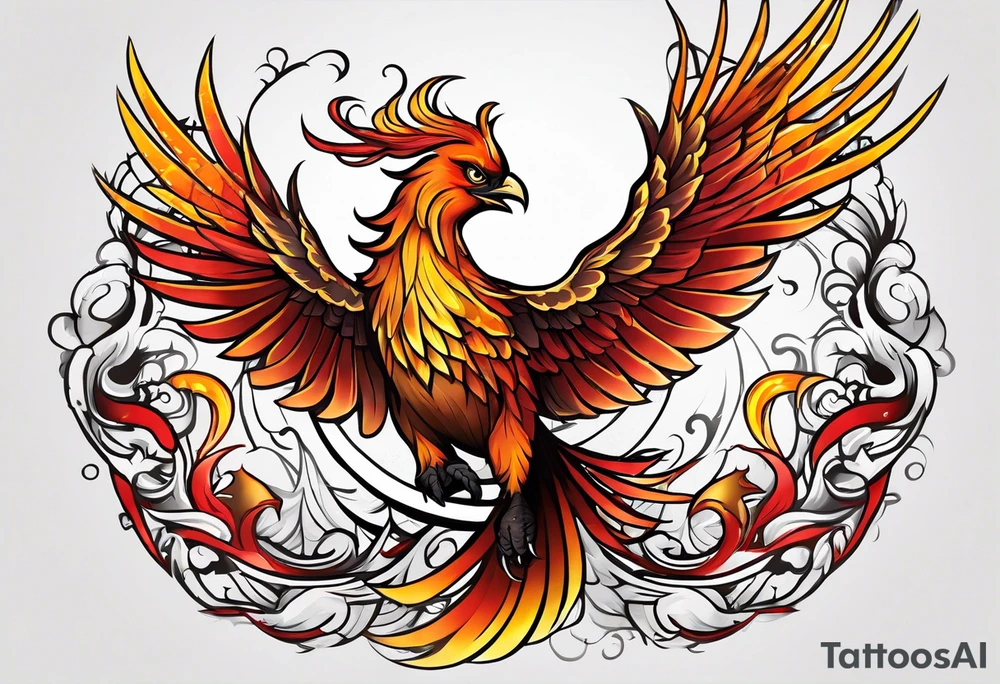 Phoenix artistic tattoo idea