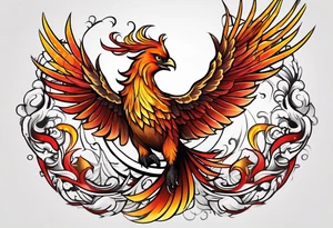 Phoenix artistic tattoo idea