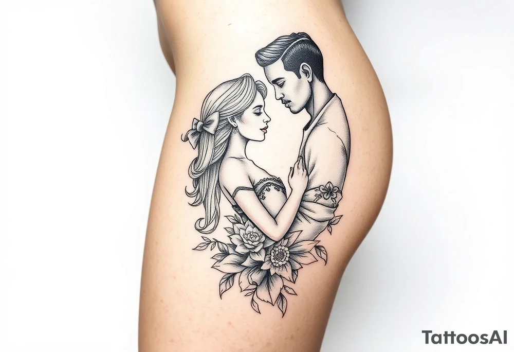 Mexican woman and black man in love tattoo idea