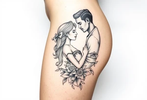 Mexican woman and black man in love tattoo idea