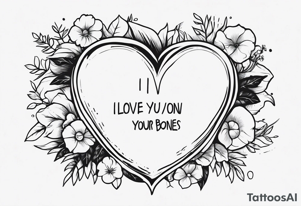 I love you down to Your bones tattoo idea