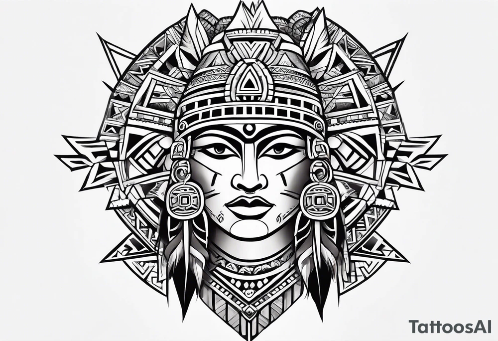 Simple Aztec tribal for left shoulder tattoo idea