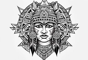 Simple Aztec tribal for left shoulder tattoo idea