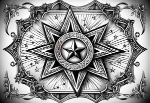 star with border around star tattoo idea