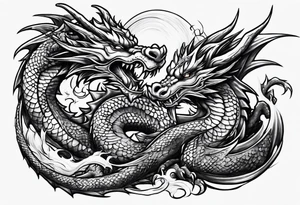Small Dragon hurt and tired after a war but victorious tattoo idea