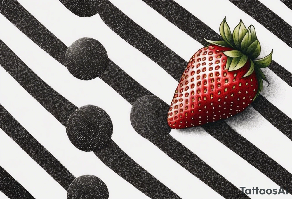 Single Strawberry tattoo idea