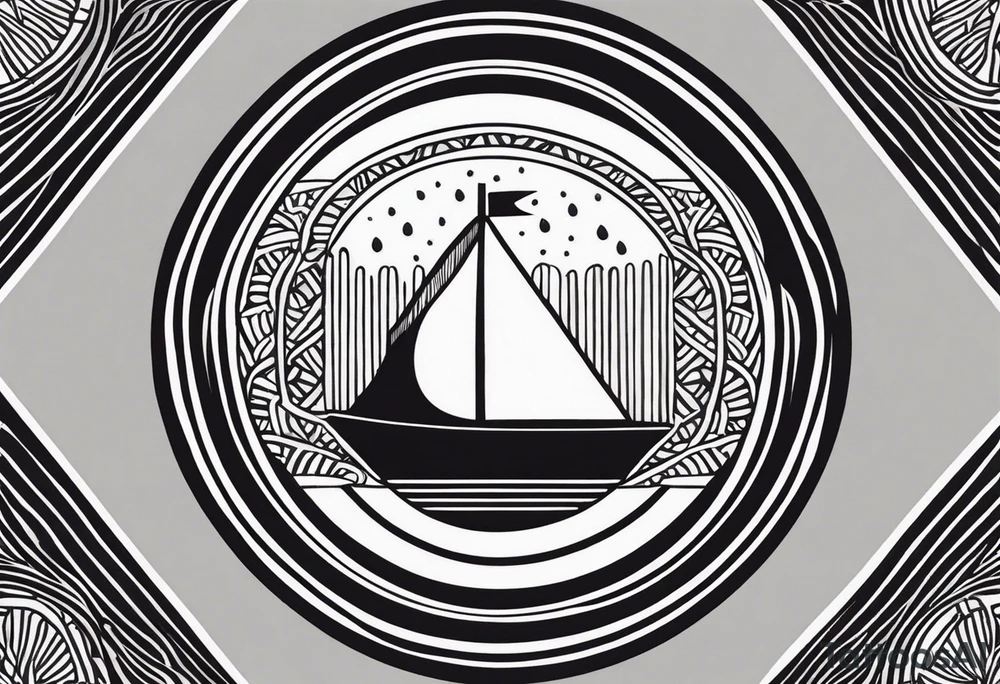 a simple easily drawn logo for a bikini brand called Yaraí. In Tupi, an indigenous language of Brazil, "Yaraí" translates to "lively waters."
 Simple logo and unique design symbolizing the meaning "lively waters" . Spiral included in the logo tattoo idea