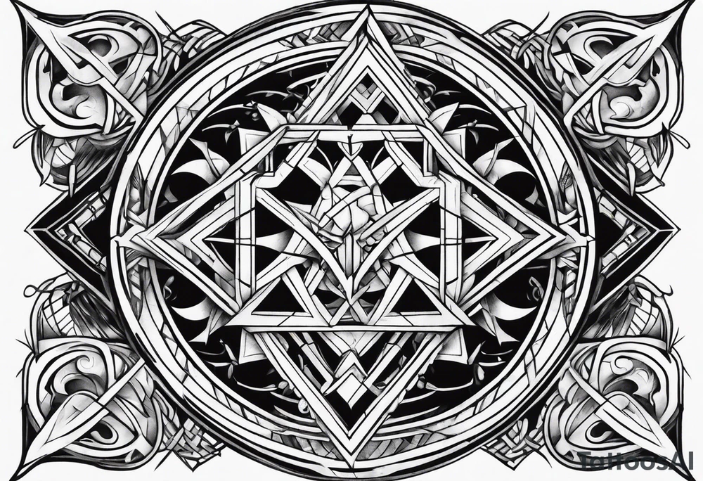 Deathcore style pattern on chest tattoo idea