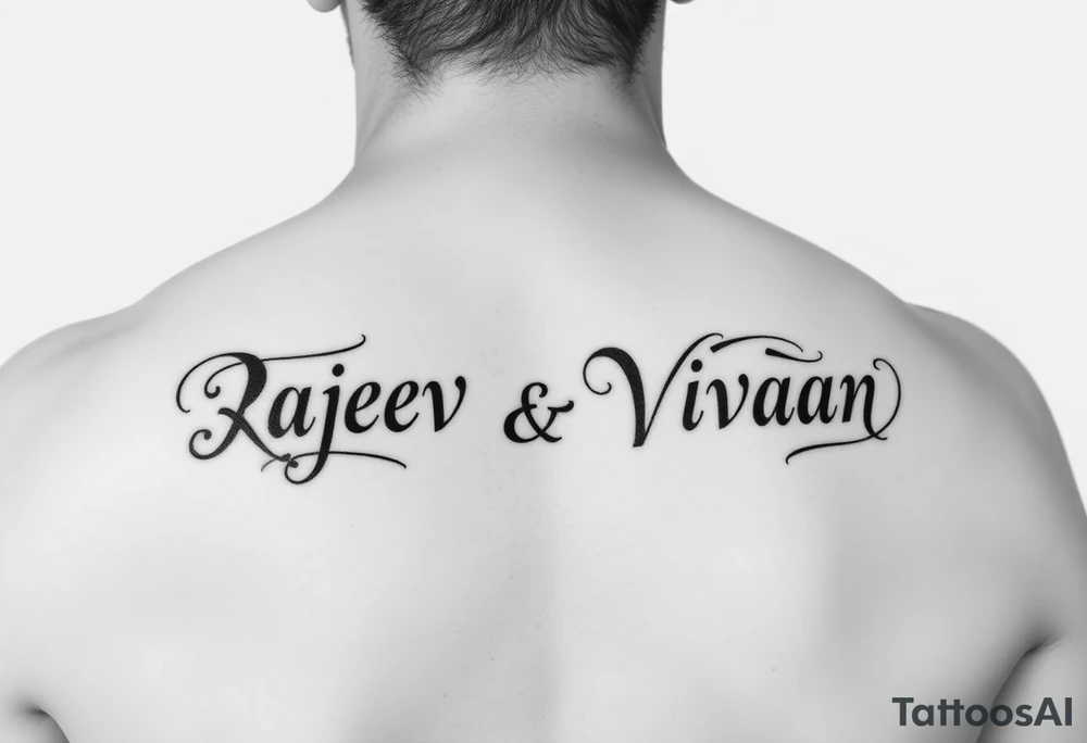 Merge Rajeev and Vivaan names together tattoo idea
