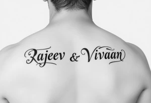 Merge Rajeev and Vivaan names together tattoo idea