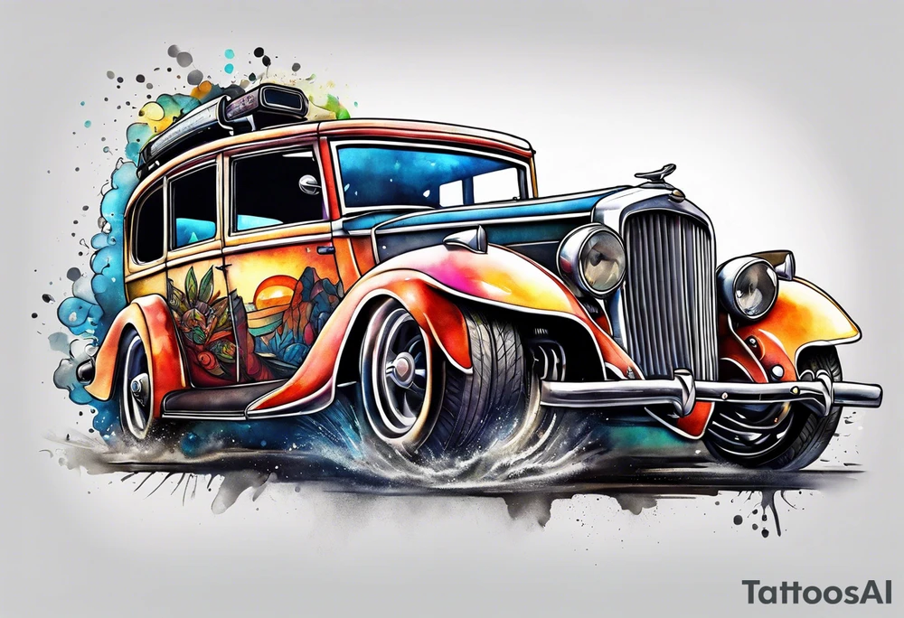 time machine car tattoo idea