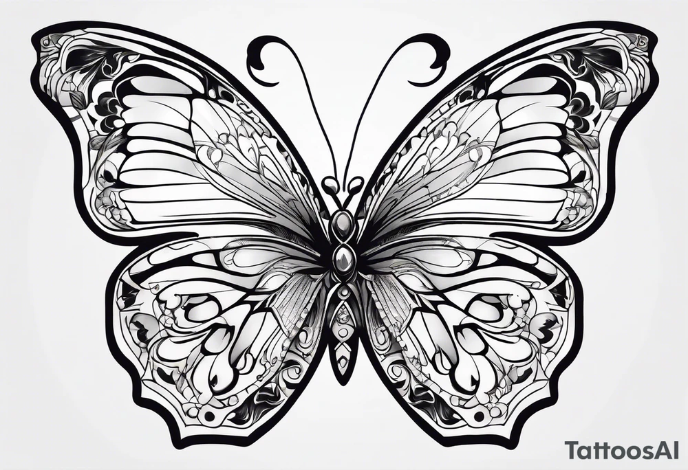 Butterfly with power tattoo idea
