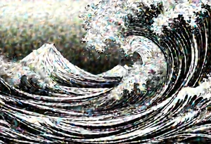 picture 8 by 8 centimeters of sea waves before a storm tattoo idea