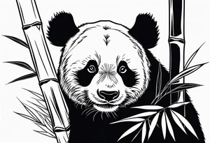 panda with bamboo tattoo idea