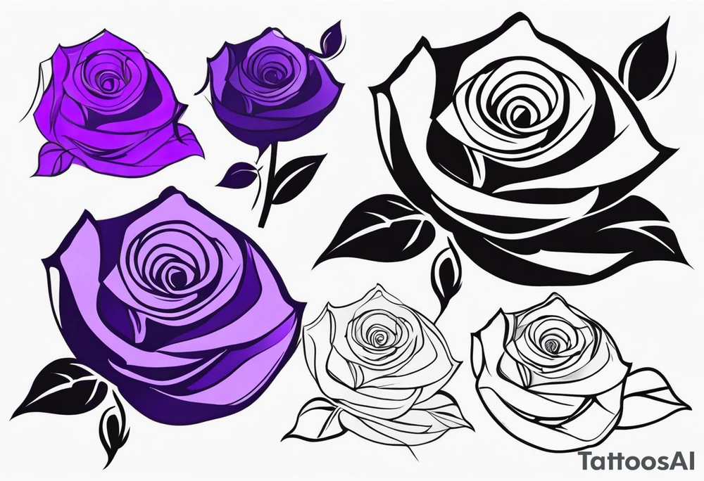 Purple rose tattoo idea