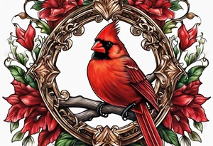 Cross with cardinal tattoo idea