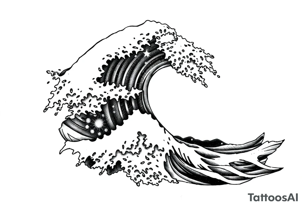 Roaming waves tattoo idea