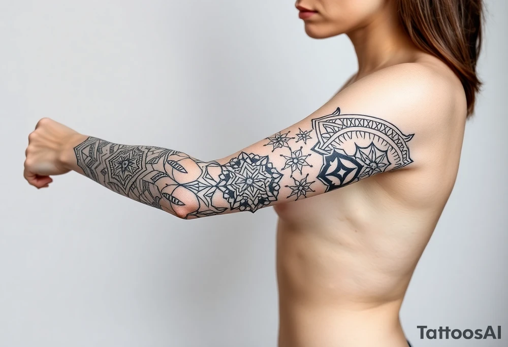 bold line shamanstyle tattoo idea