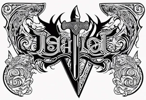 Valhalla sword dragon head axe tattoo idea