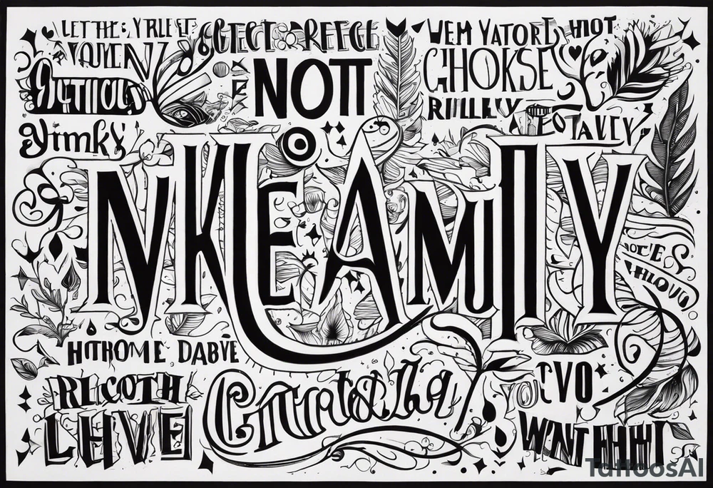 Including the words not yet tattoo idea