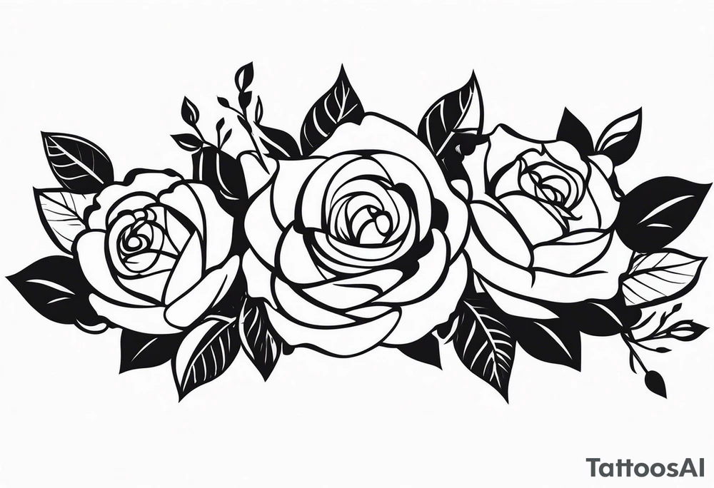 Arm sleeve roses tattoo idea