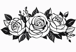 Arm sleeve roses tattoo idea
