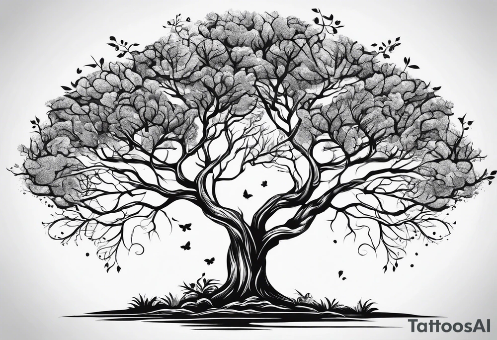 Simple tree without leaves tattoo idea