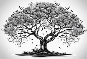 Simple tree without leaves tattoo idea