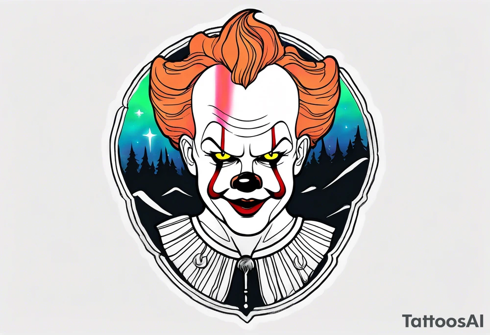 Northern lights with pennywise tattoo idea