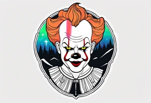Northern lights with pennywise tattoo idea