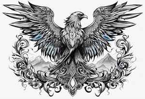 phoenix, lune bleu tattoo idea