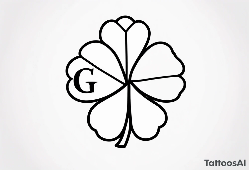 3 leaf clover with letters G T and JK in each leaf tattoo idea 3 leaf clover with letters G T and JK in each leaf tattoo idea