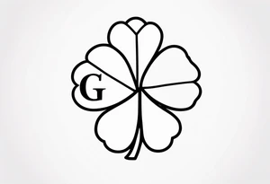3 leaf clover with letters G T and JK in each leaf tattoo idea