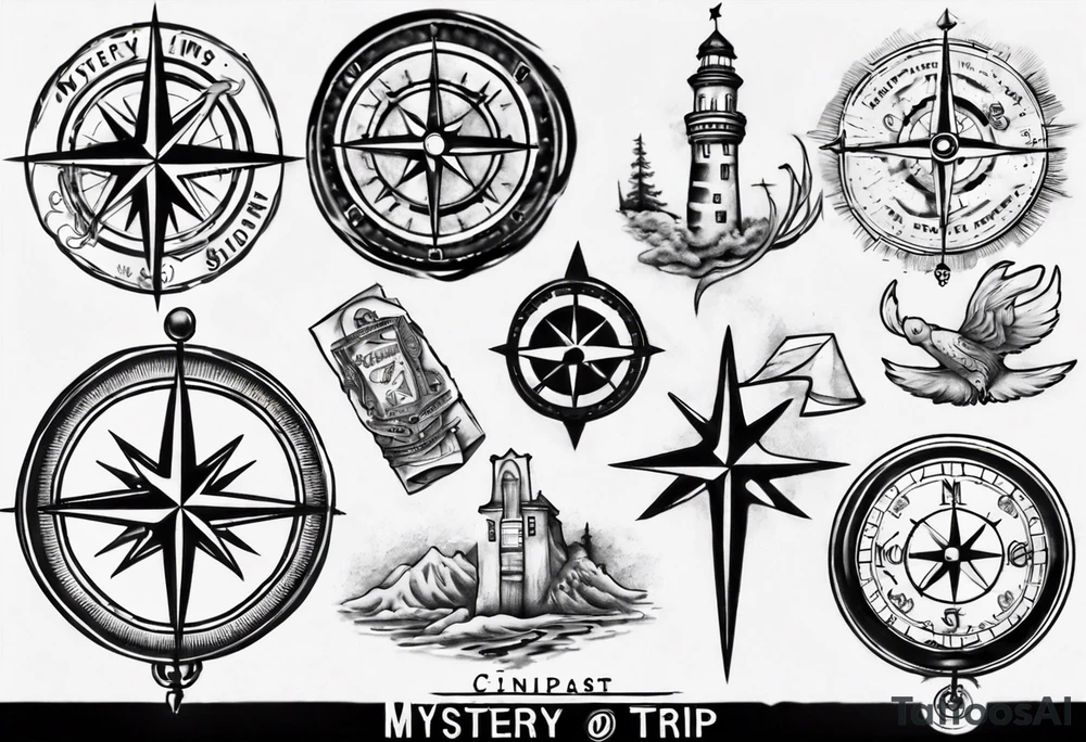 Mystery Trip from Cincinnati w/compass tattoo idea