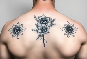 Indigenous floral 
Three, 
gratitude tattoo idea