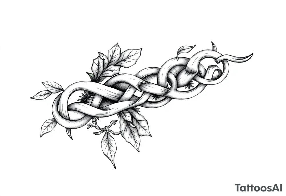 Celtic band tattoo that incorporates nature tattoo idea