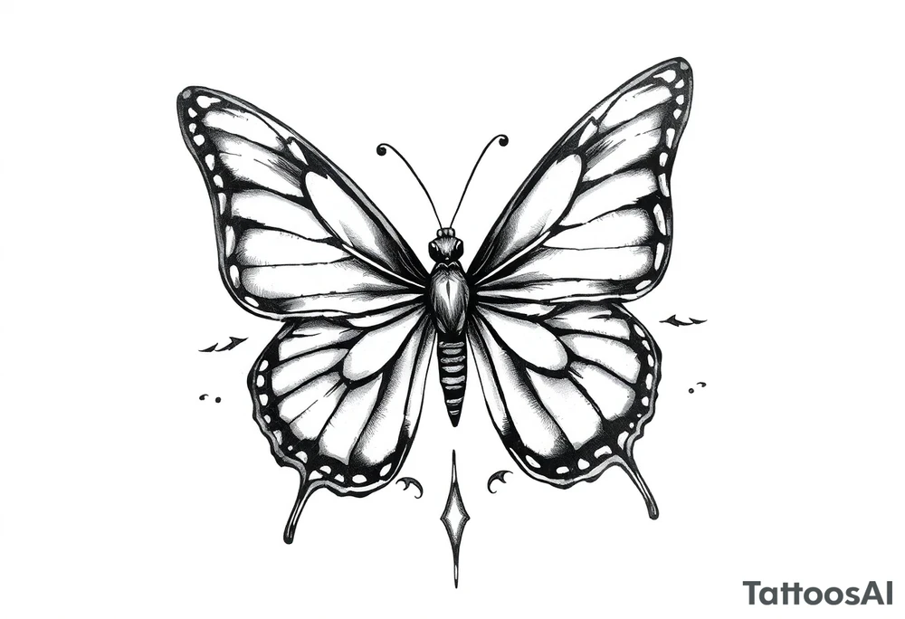 Butterfly tattoo on a neck tattoo idea