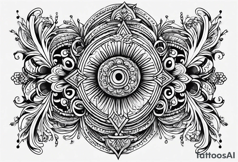 winding dotted line with X tattoo idea