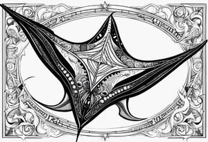 Manta ray with a nautical star inside tattoo idea