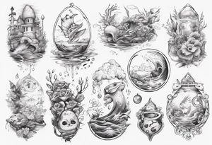 Water themed, romantic tattoo idea